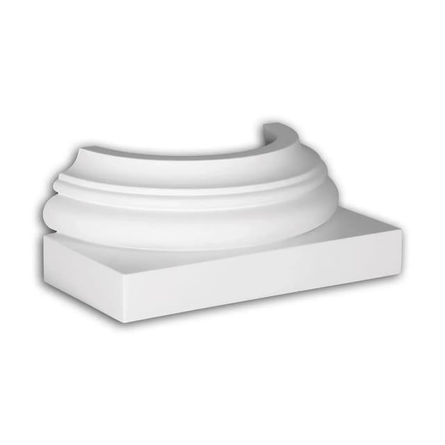 PROFHOME 447101 Halbsäulen Sockel Fassadenstuck Säule Fassaden Element 29,2 cm x 14,8 cm x 12 cm Weiß