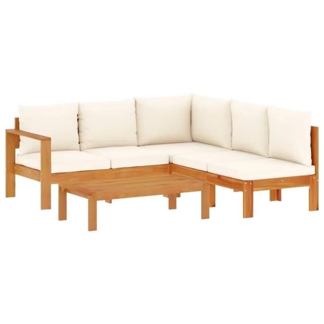 vidaXL 4-Tlg Garten-Sofagarnitur mit Kissen Massivholz Akazie 3214857