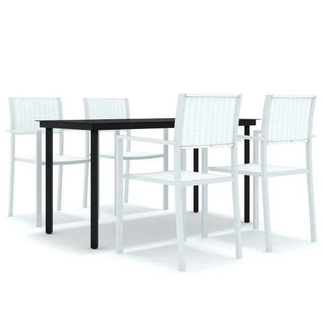 vidaXL 5-Tlg Garten-Essgruppe Weiß 3099259