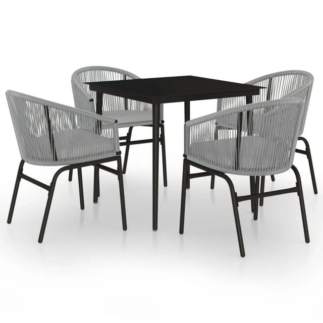 vidaXL 5-Tlg Garten-Essgruppe Grau 3099252