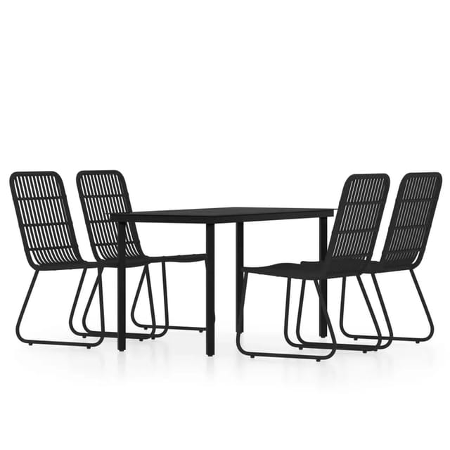 vidaXL 5-Tlg Garten-Essgruppe Schwarz 3099169