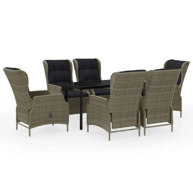 vidaXL 7-Tlg Garten-Essgruppe Braun 3099652