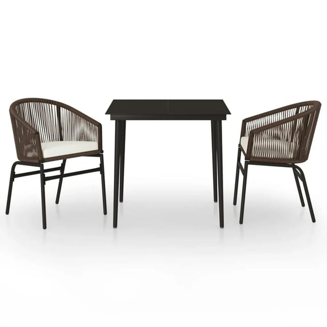 vidaXL 3-Tlg Garten-Essgruppe Braun 3099245