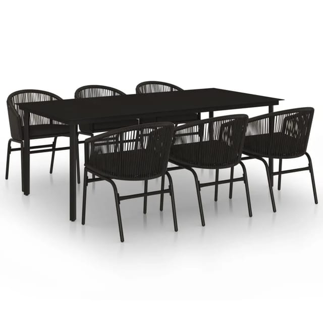 vidaXL 7-Tlg Garten-Essgruppe Schwarz 3099225