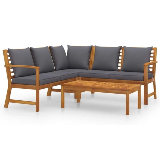vidaXL 4-Tlg Garten-Lounge-Set mit Auflagen Massivholz Akazie 3057776