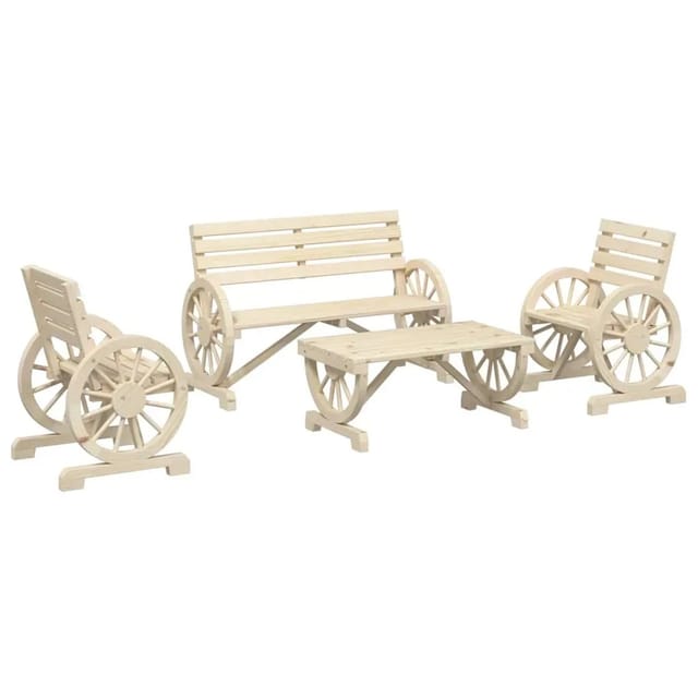 vidaXL 4-Tlg Garten-Lounge-Set Massivholz Tanne 3207131