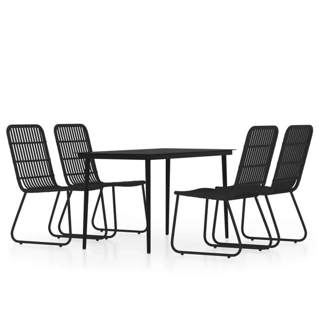 vidaXL 5-Tlg Garten-Essgruppe Schwarz 3099181