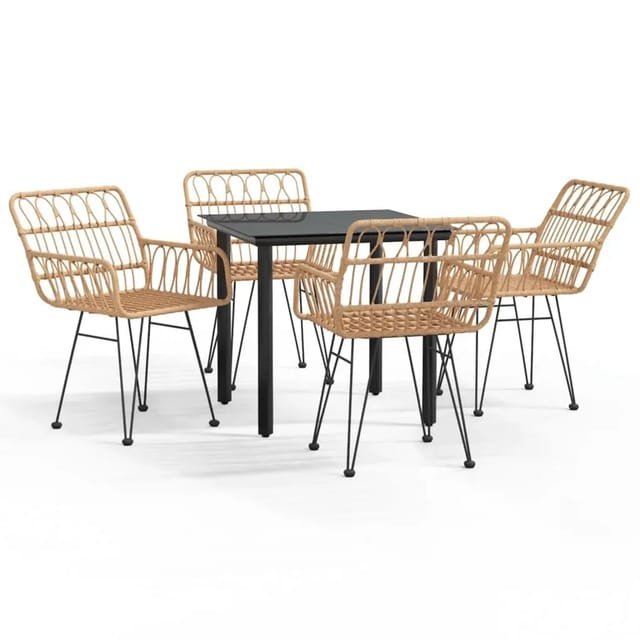 vidaXL 5-Tlg Garten-Essgruppe Poly Rattan 3157860
