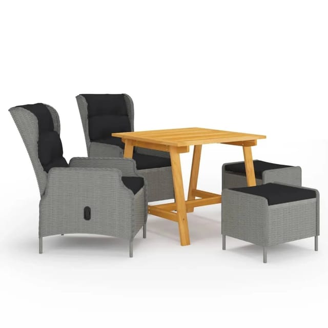 vidaXL 5-Tlg Garten-Essgruppe Hellgrau 3068729