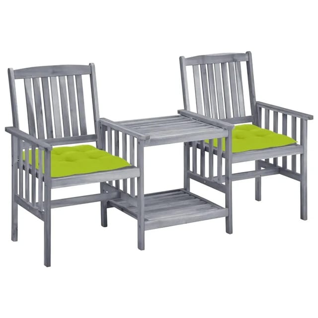 vidaXL Gartenstühle mit Teetisch und Kissen Massivholz Akazie 3061328