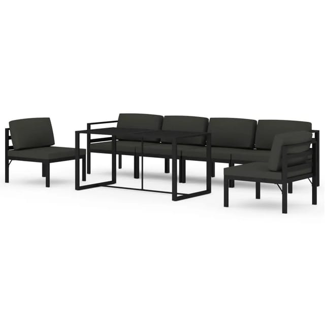 vidaXL 7-Tlg Garten-Lounge-Set mit Kissen Aluminium Anthrazit 3115920