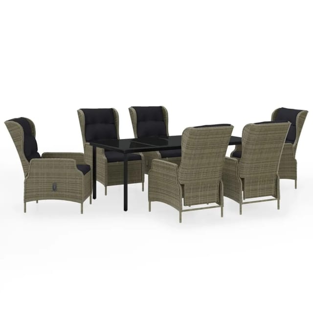 vidaXL 7-Tlg Garten-Essgruppe Braun 3099653