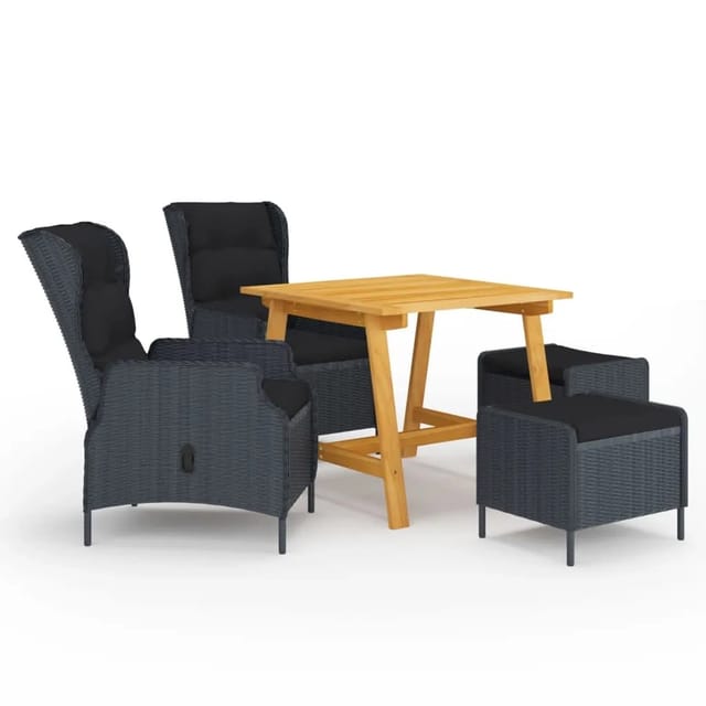 vidaXL 5-Tlg Garten-Essgruppe Dunkelgrau 3068728