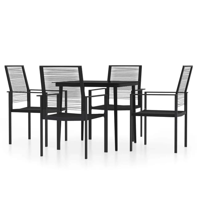 vidaXL 5-Tlg Garten-Essgruppe Schwarz 3099204