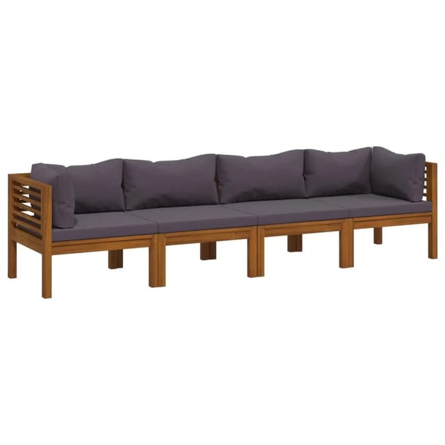 vidaXL 4-Sitzer-Gartensofa mit Kissen Massivholz Akazie 3086901