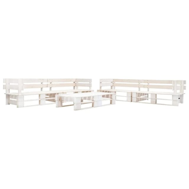 vidaXL 6-Tlg Paletten-Lounge-Set Holz Weiß 277403