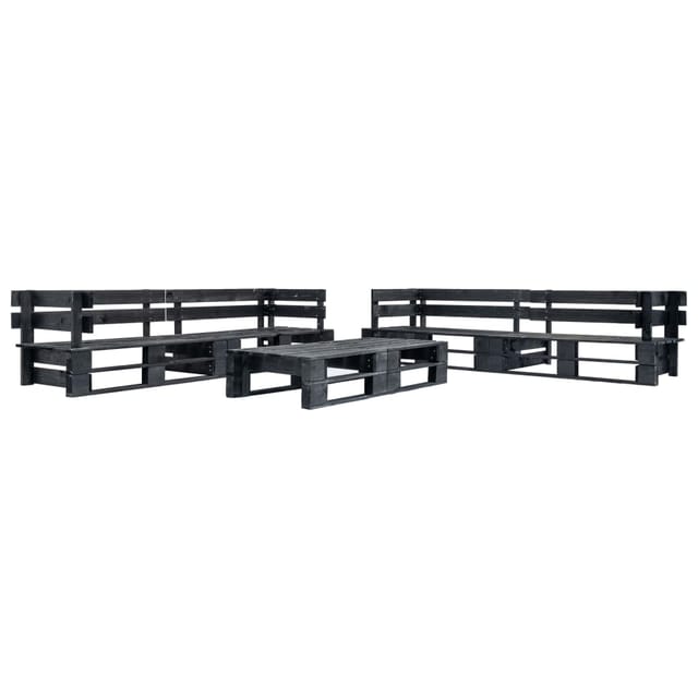 vidaXL 6-Tlg Garten-Lounge-Set aus Paletten Schwarz Holz 277436