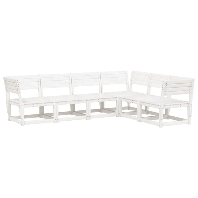 vidaXL 6-Tlg Garten-Sofagarnitur Weiß Massivholz Kiefer 3217016