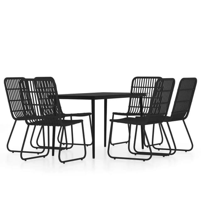 vidaXL 7-Tlg Garten-Essgruppe Schwarz 3099182