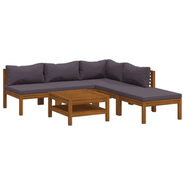 vidaXL 6-Tlg Garten-Lounge-Set mit Auflage Massivholz Akazie 3086916