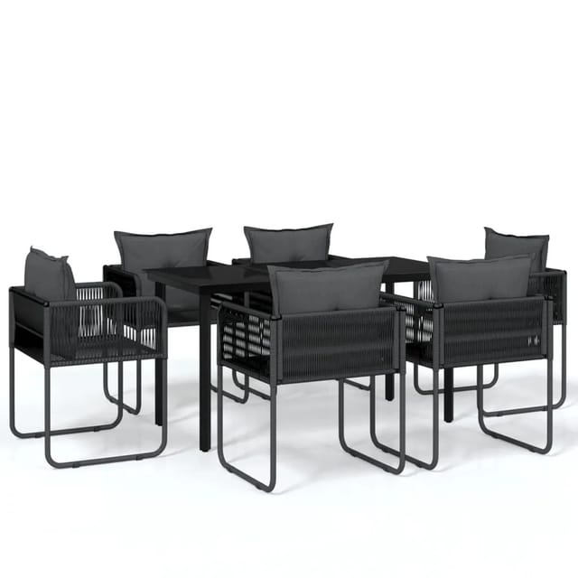 vidaXL 7-Tlg Garten-Essgruppe Schwarz 3099080
