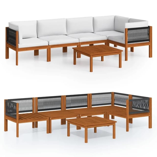 vidaXL 6-Teiliges Garten-Lounge-Set mit Kissen Creme 63 x 63 cm 3057901