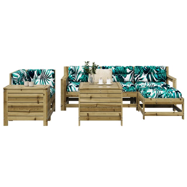 vidaXL 7-Tlg Garten-Sofagarnitur Kiefernholz Imprägniert 3250543