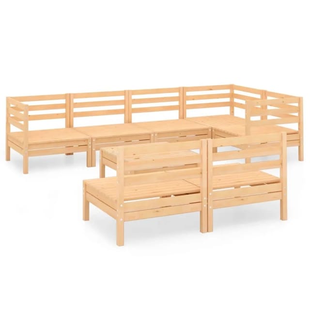 vidaXL 8-Tlg Garten-Lounge-Set Massivholz Kiefer 3082752