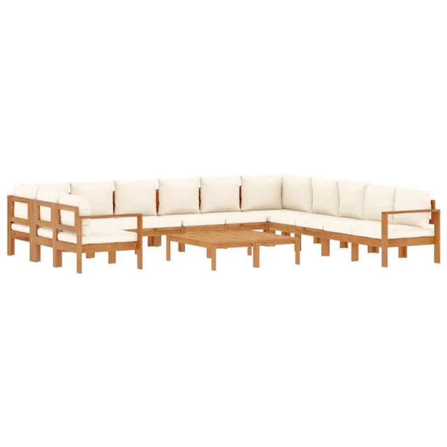 vidaXL 9-Tlg Garten-Sofagarnitur mit Kissen Massivholz Akazie 3214856