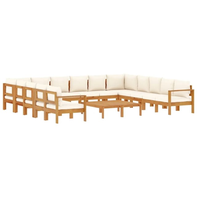 vidaXL 10-Tlg Garten-Sofagarnitur mit Kissen Massivholz Akazie 3214855