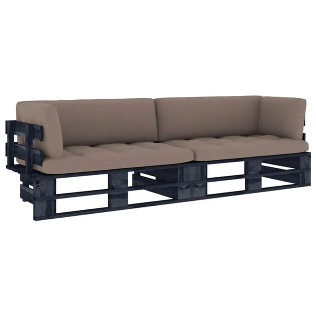 vidaXL 2-Sitzer-Palettensofa Schwarz Imprägniertes Kiefernholz 3066657