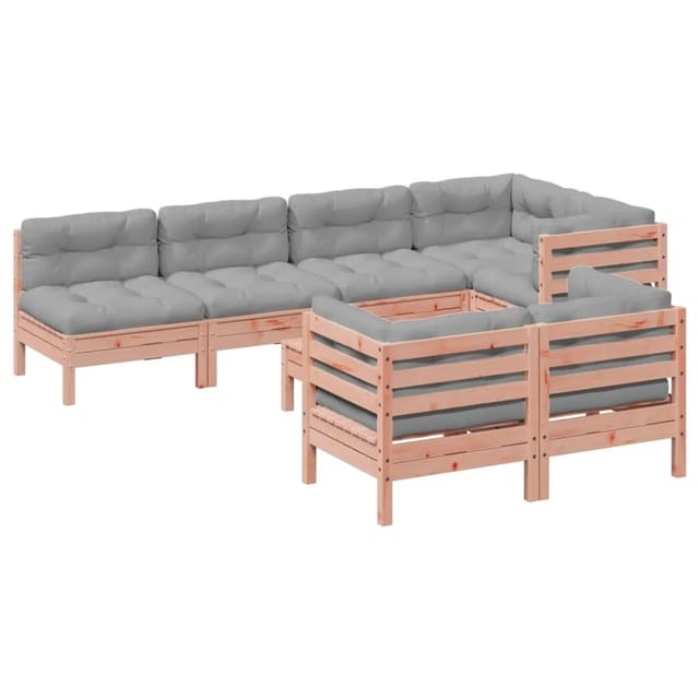 vidaXL 8-Tlg Garten-Sofagarnitur mit Kissen Massivholz Douglasie 3299351