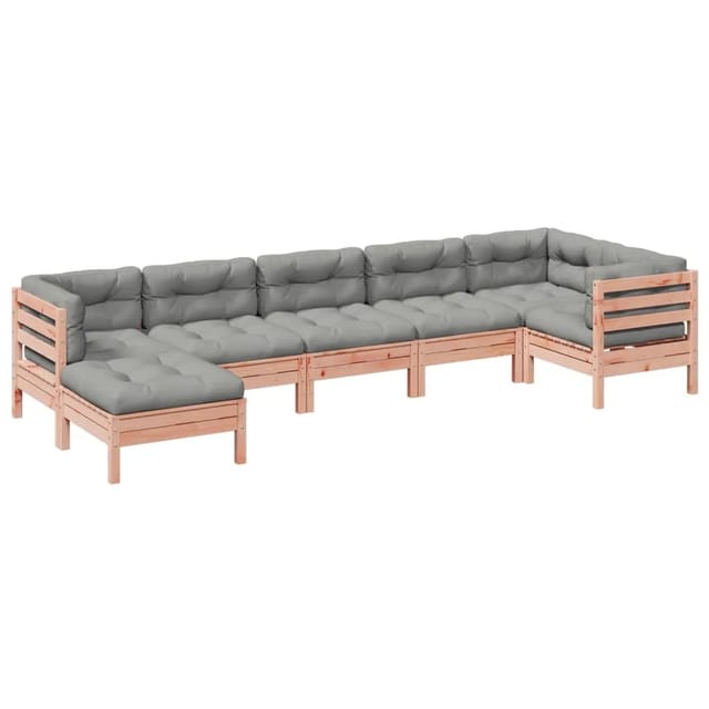 vidaXL 7-Tlg Garten-Sofagarnitur mit Kissen Massivholz Douglasie 3299550