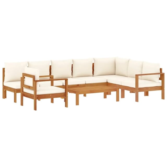 vidaXL 6-Tlg Garten-Sofagarnitur mit Kissen Massivholz Akazie 3214860