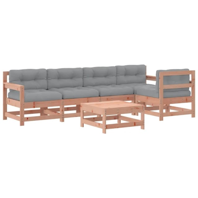 vidaXL 6-Tlg Garten-Lounge-Set mit Kissen Massivholz Douglasie 3186002