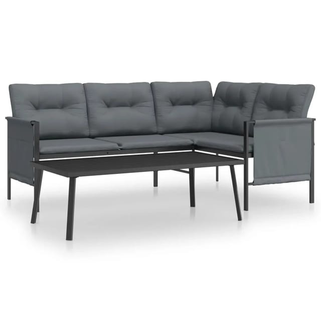 vidaXL 2-Tlg Garten-Lounge-Set Anthrazit Stahl 362810