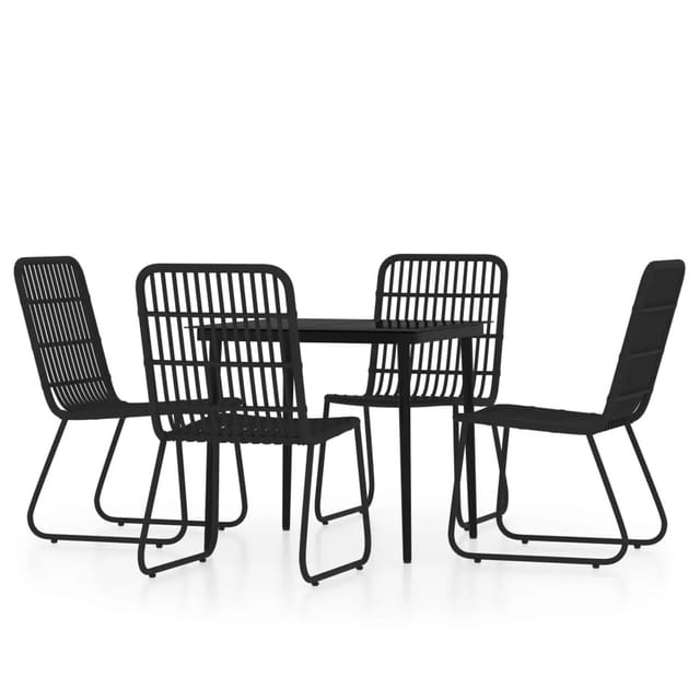 vidaXL 5-Tlg Garten-Essgruppe Schwarz 3099180