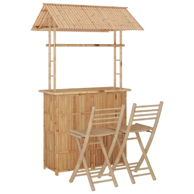vidaXL 3-Tlg Bar-Set Bambus 341741