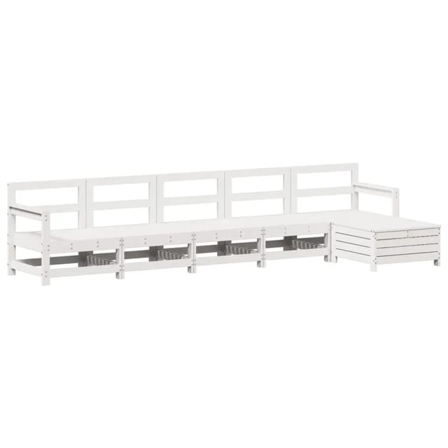 vidaXL 6-Tlg Garten-Sofagarnitur Weiß Massivholz Kiefer 3250861