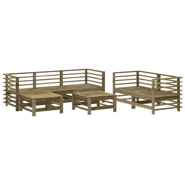vidaXL 7-Tlg Garten-Lounge-Set Kiefernholz Imprägniert 3186199