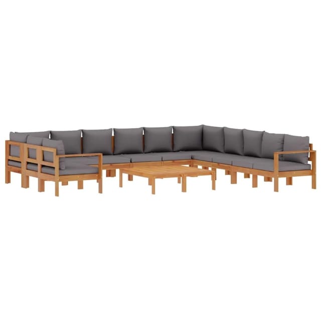 vidaXL 9-Tlg Garten-Sofagarnitur mit Kissen Massivholz Akazie 3214869
