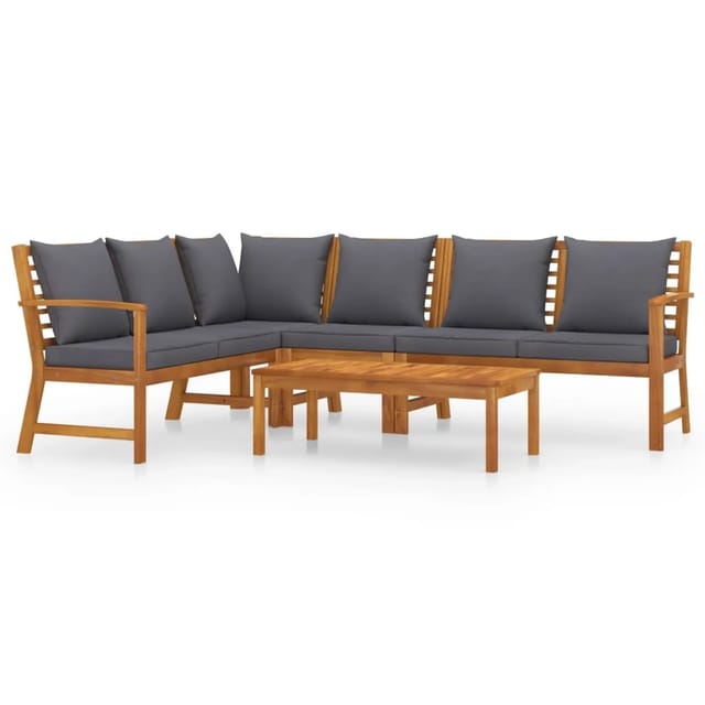 vidaXL 5-Tlg Garten-Lounge-Set mit Auflagen Massivholz Akazie 3057780
