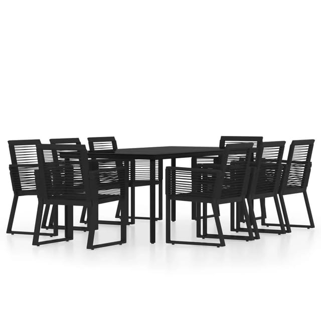 vidaXL 9-Tlg Garten-Essgruppe Schwarz 3099154