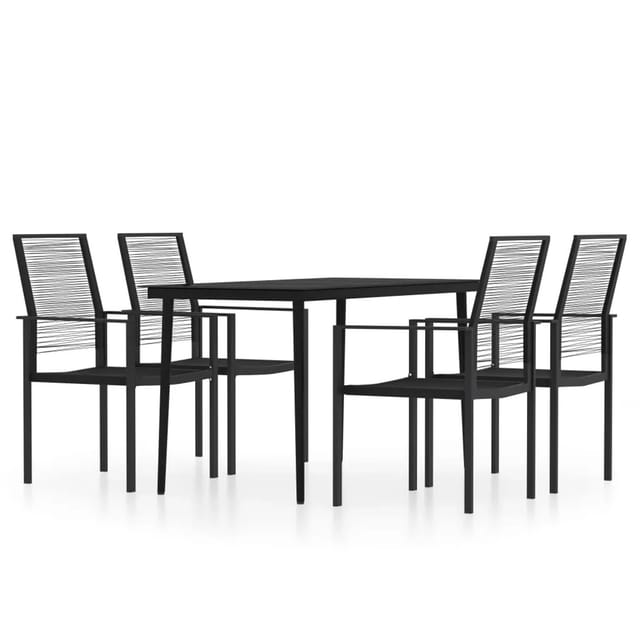 vidaXL 5-Tlg Garten-Essgruppe Schwarz 3099205