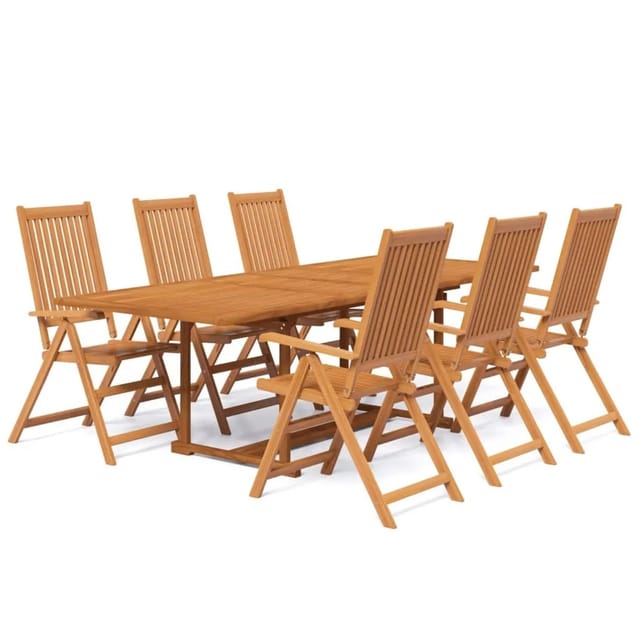 vidaXL 7-Tlg Garten-Essgruppe Massivholz Akazie 3079641