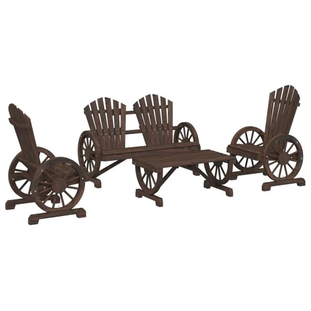 vidaXL 4-Tlg Garten-Lounge-Set Massivholz Tanne 3207126