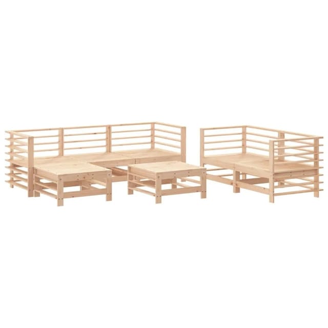 vidaXL 7-Tlg Garten-Lounge-Set Massivholz Kiefer 3186193