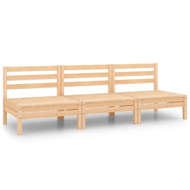 vidaXL 3-Tlg Garten-Lounge-Set Kiefer Massivholz 3082442
