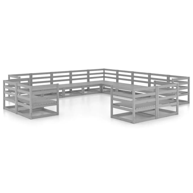 vidaXL 13-Tlg Garten-Lounge-Set Massivholz Kiefer 3075966
