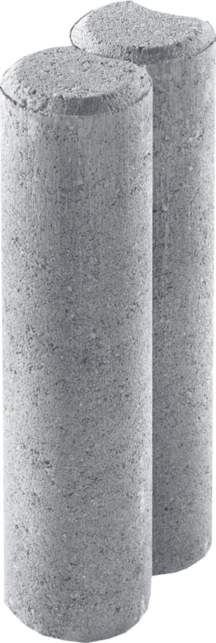 Kann Rundpalisaden-2er-Element Grau 25 cm x 10 cm x 6 cm